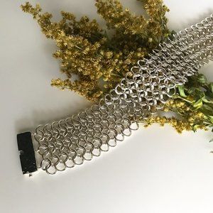 Sterling Silver Chainmail Bracelet (European 4-in-1 Weave) B011